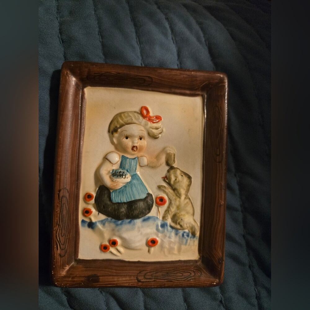 1950 Hummel Whimsical Brown and Blue Picture Frame